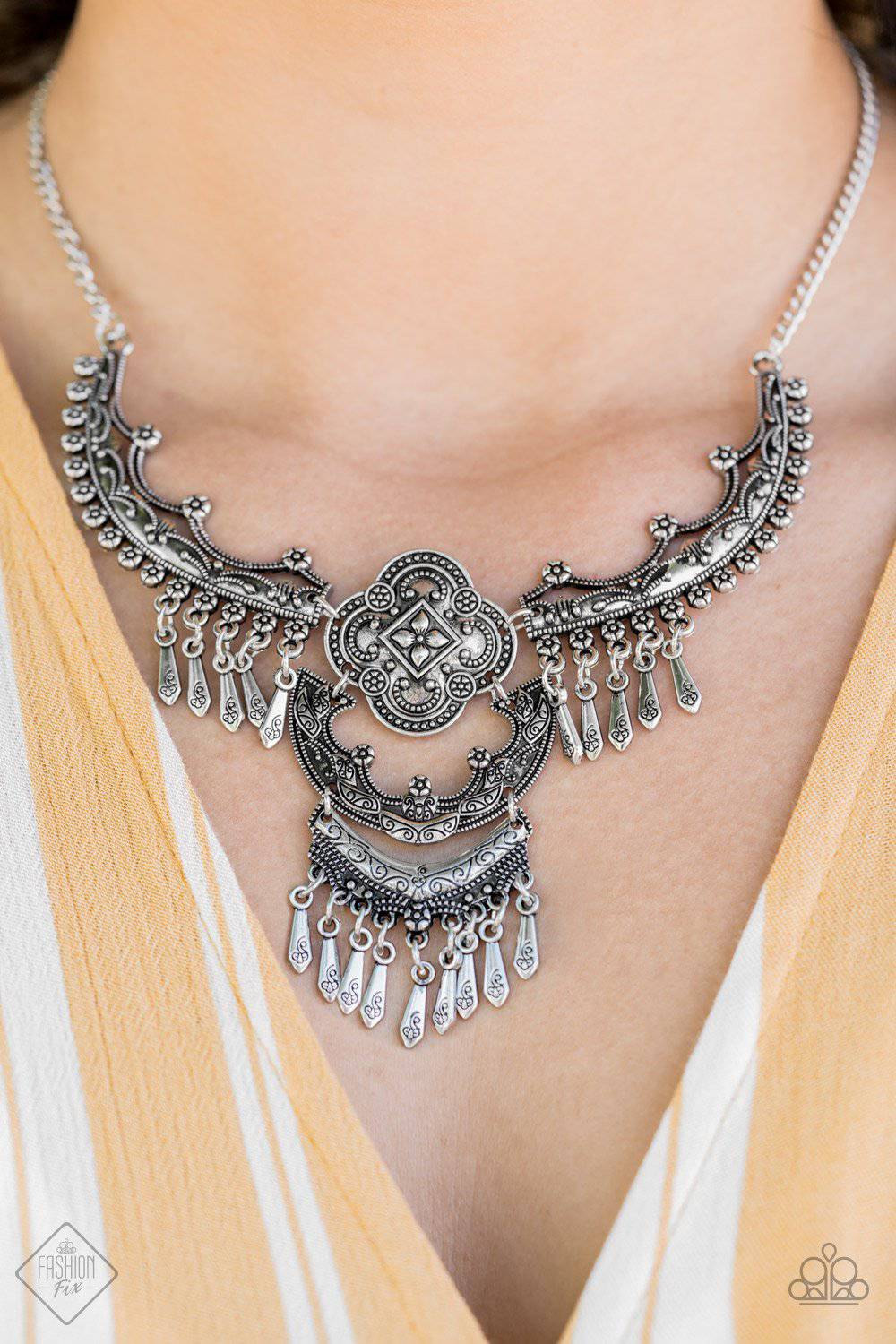 Rogue Vogue - Silver Necklace - Paparazzi Accessories - GlaMarous Titi Jewels