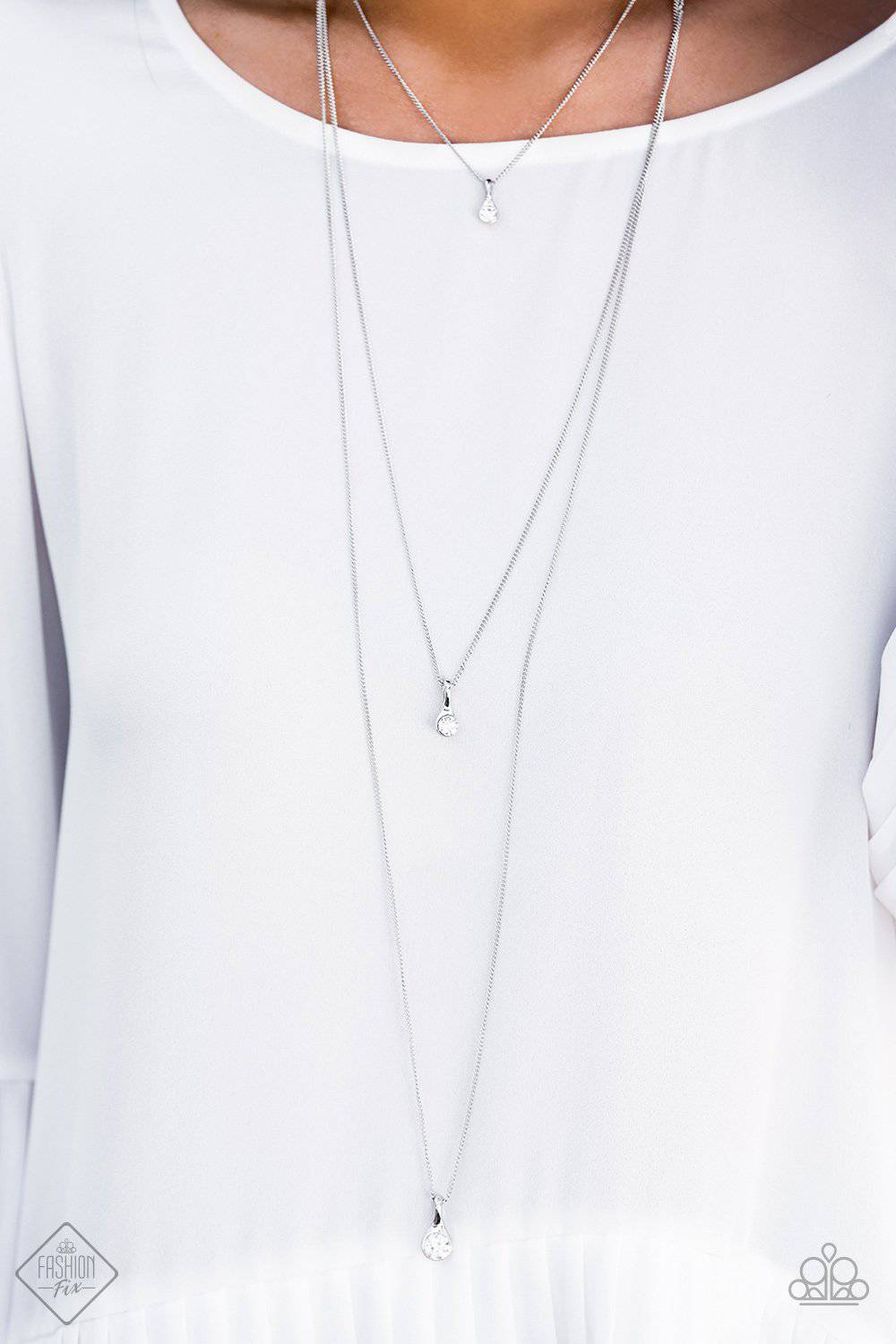 Crystal Chic - White Rhinestone Layered Necklace - Paparazzi Accessories - GlaMarous Titi Jewels