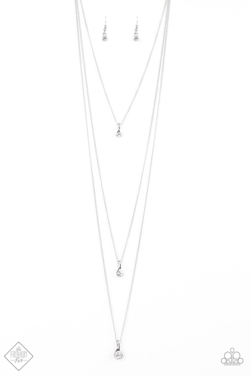 Crystal Chic - White Rhinestone Layered Necklace - Paparazzi Accessories - GlaMarous Titi Jewels