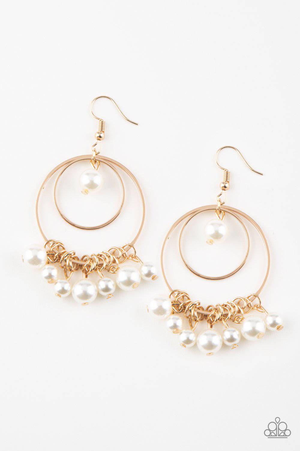 New York Attraction - Pearl & Gold Earrings - Paparazzi Accessories - GlaMarous Titi Jewels