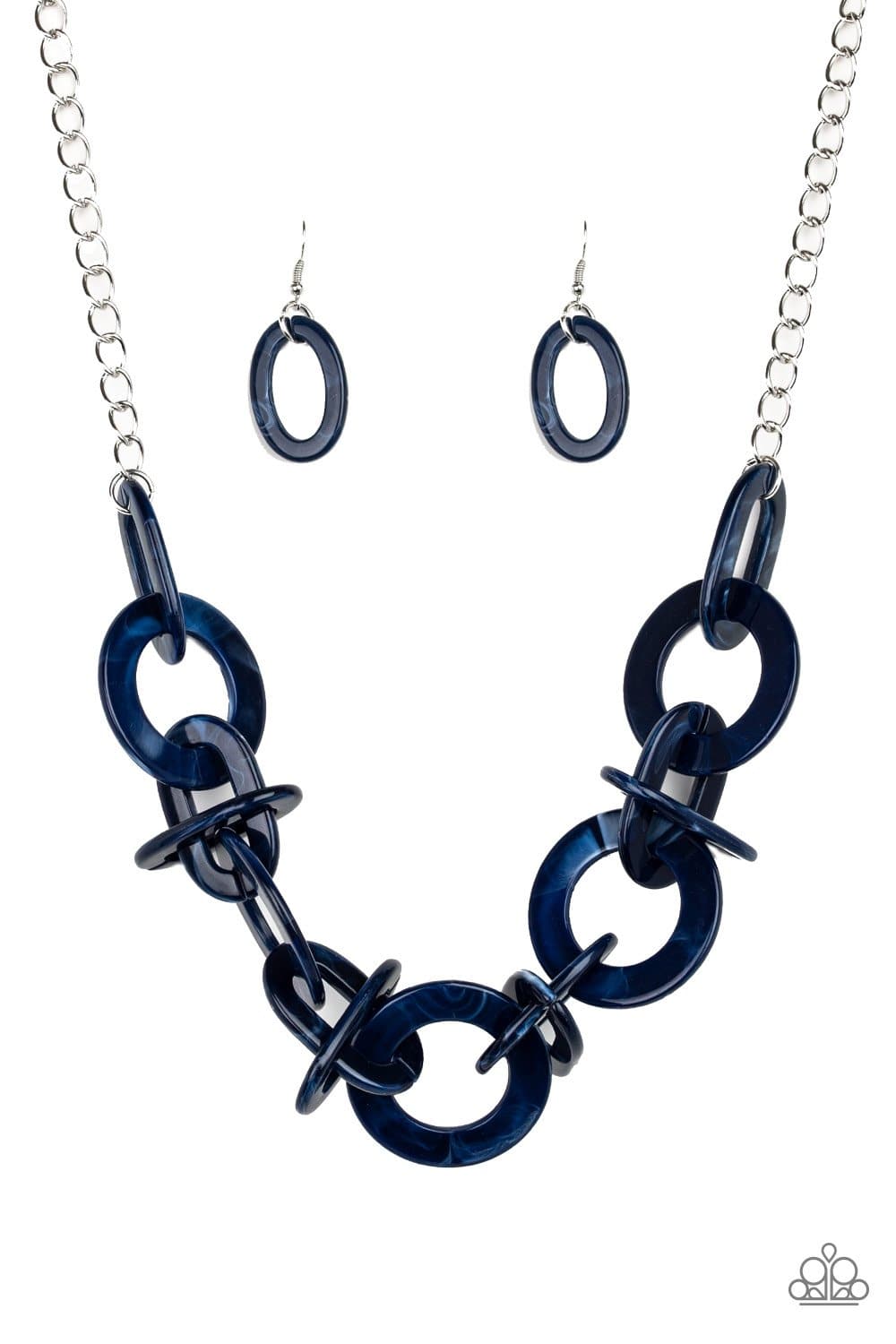 Chromatic Charm - Blue Acrylic Necklace - Paparazzi Accessories - GlaMarous Titi Jewels
