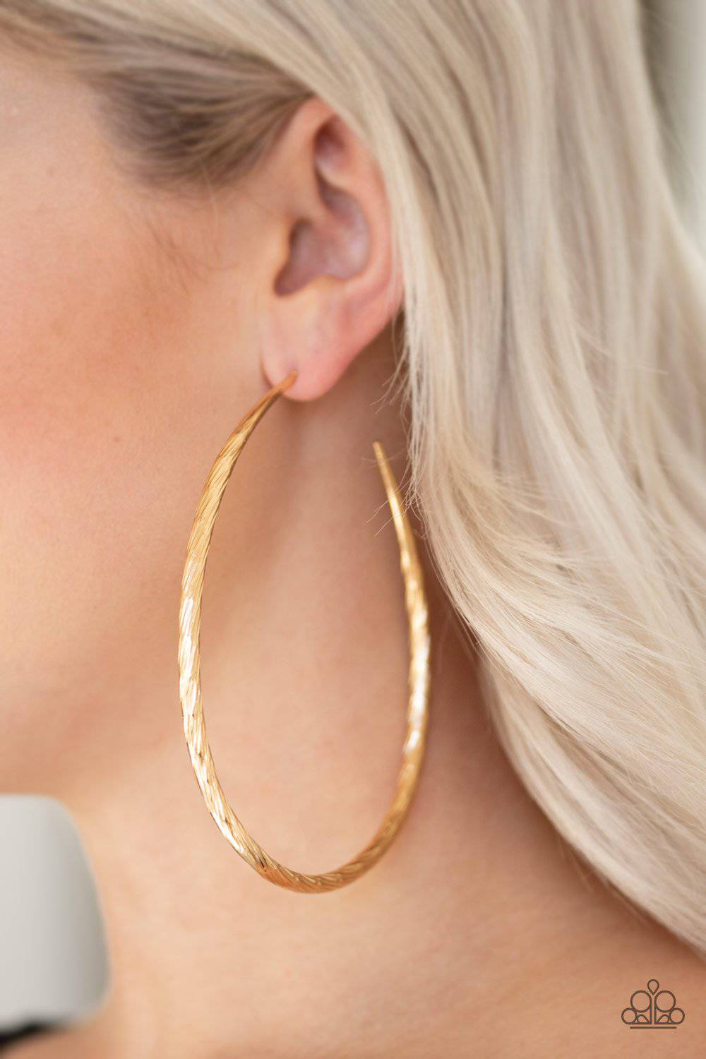Paparazzi Fleek All Week Gold Hoop Earrings - GlaMarous Titi Jewels