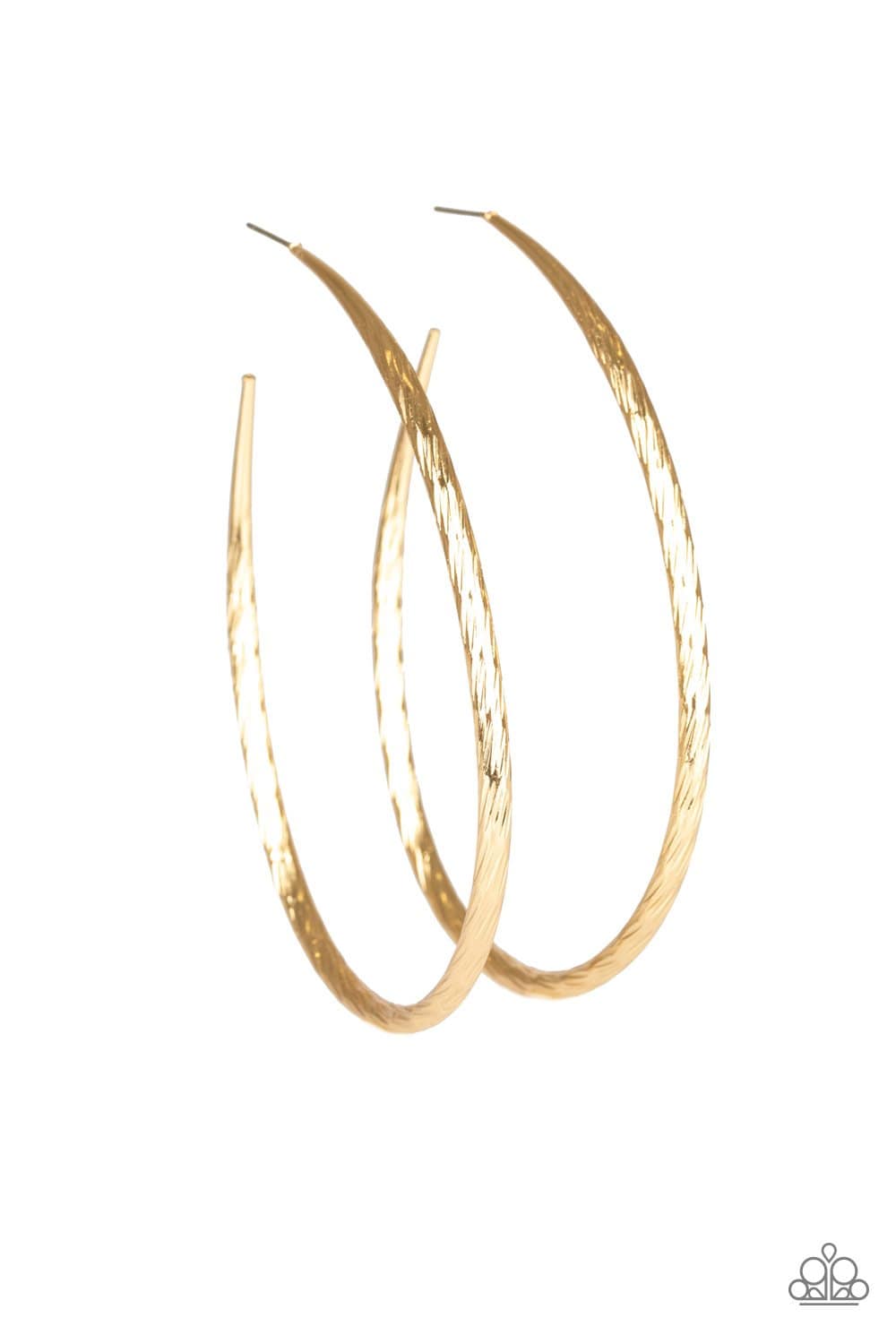 Paparazzi Fleek All Week Gold Hoop Earrings - GlaMarous Titi Jewels