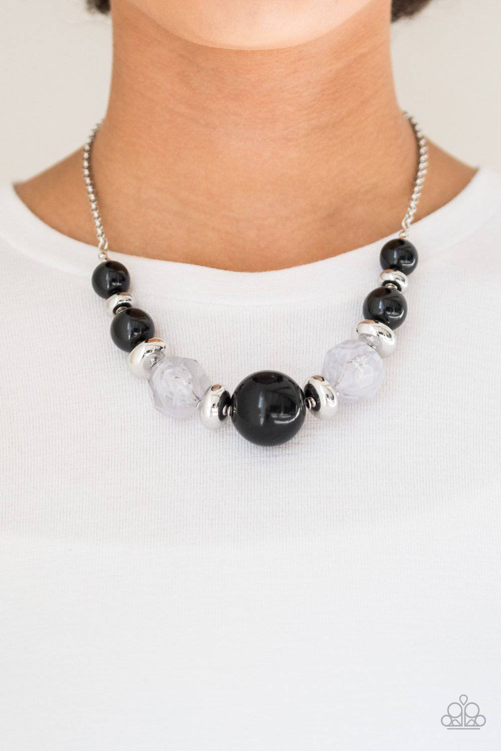 Daytime Drama - Black & Silver Bead Necklace - Paparazzi Accessories - GlaMarous Titi Jewels
