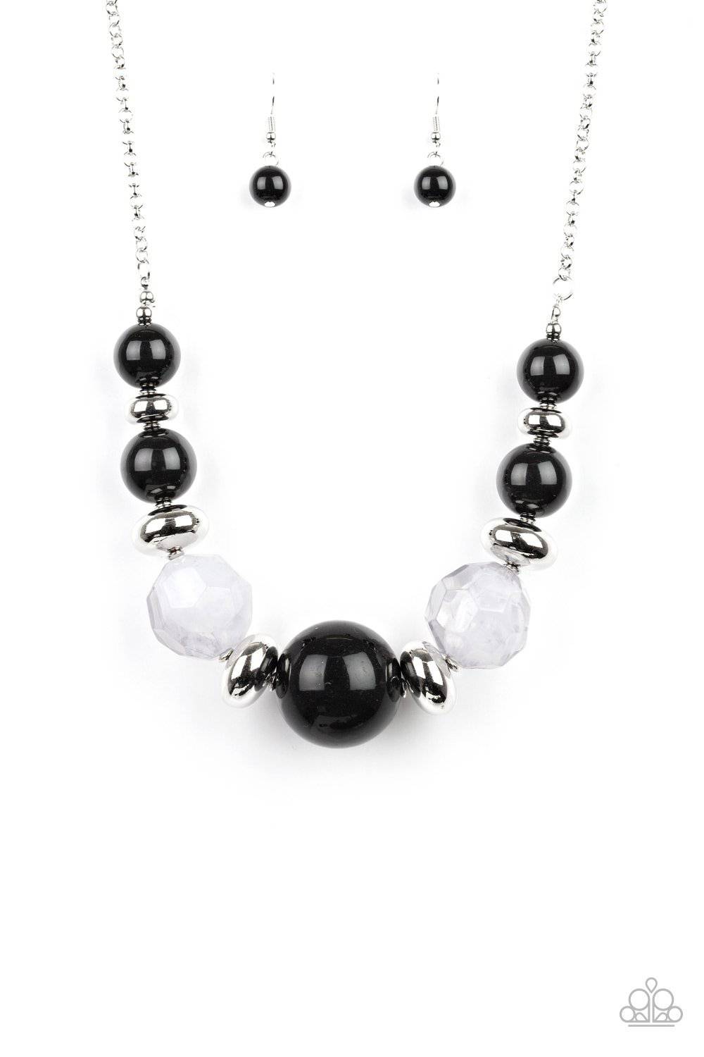 Daytime Drama - Black & Silver Bead Necklace - Paparazzi Accessories - GlaMarous Titi Jewels
