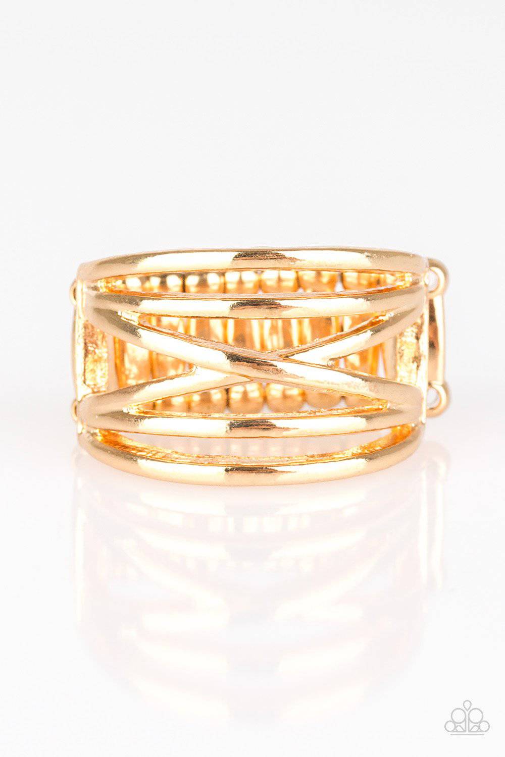 Way Wayward - Gold Crisscross Ring - Paparazzi Accessories - GlaMarous Titi Jewels