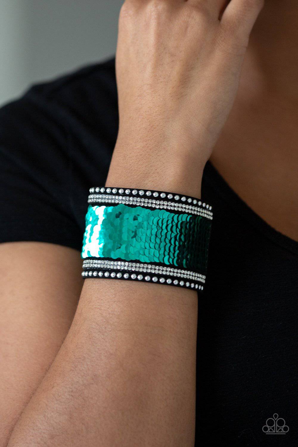 MERMAIDS Have More Fun - Green & Silver Mermaid Bracelet - Paparazzi Accessories - GlaMarous Titi Jewels