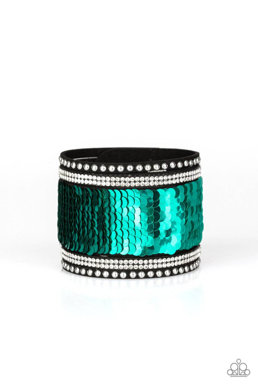 MERMAIDS Have More Fun - Green & Silver Mermaid Bracelet - Paparazzi Accessories - GlaMarous Titi Jewels