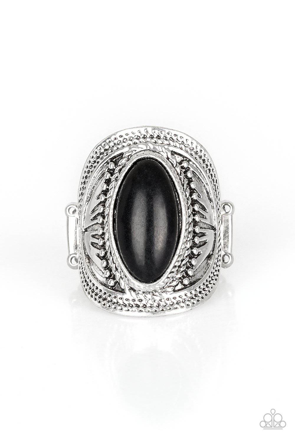 Ground RULER Black Ring - Paparazzi Accessories - GlaMarous Titi Jewels