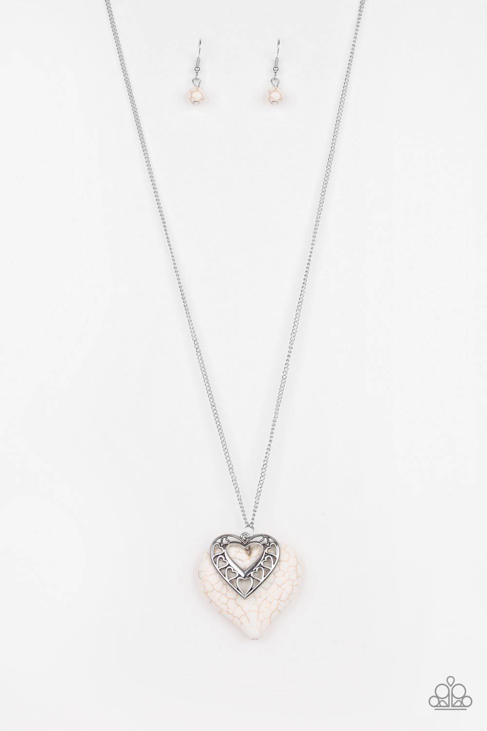 Southern Heart - White Heart Necklace - Paparazzi Accessories - GlaMarous Titi Jewels