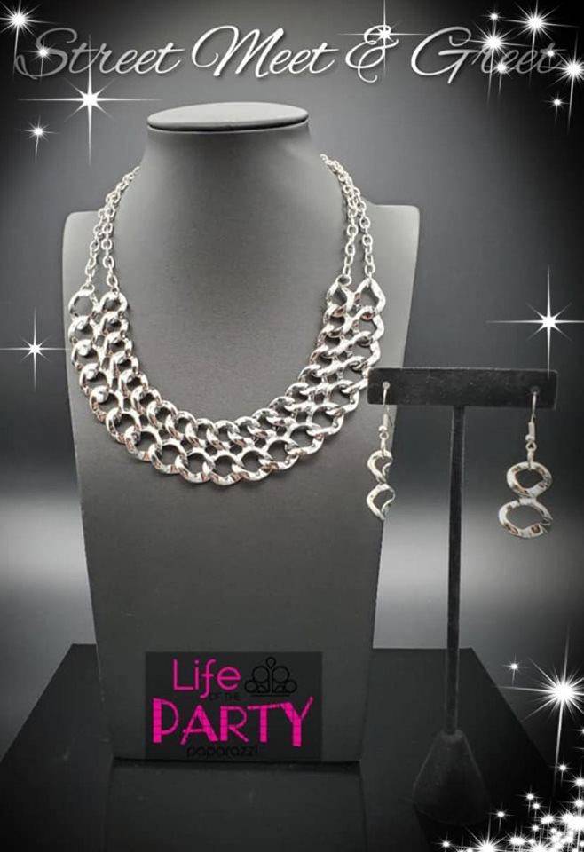 June 2019 Life of the Party Street Meet and Greet Silver Necklace-Paparazzi Accessories - GlaMarous Titi Jewels