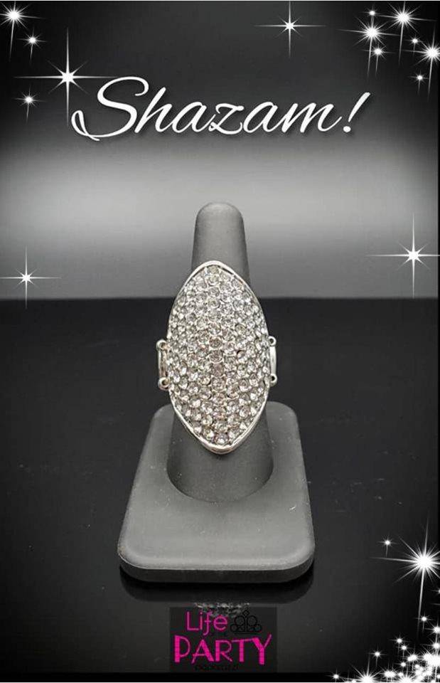 June 2019 Life of the Party Exclusive Shazam - White Paparazzi Accessories - GlaMarous Titi Jewels