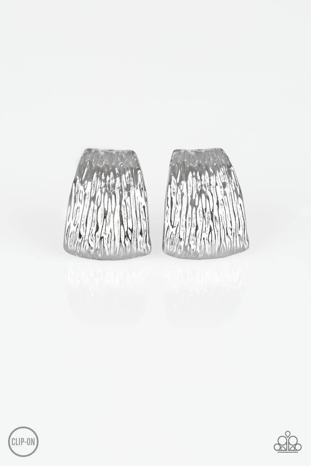 Superstar Shimmer Silver Clip-on Earrings - Paparazzi Accessories - GlaMarous Titi Jewels