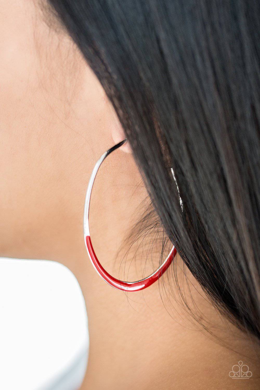 So Seren-DIP-itous - Red Hoop Earrings - Paparazzi Accessories - GlaMarous Titi Jewels