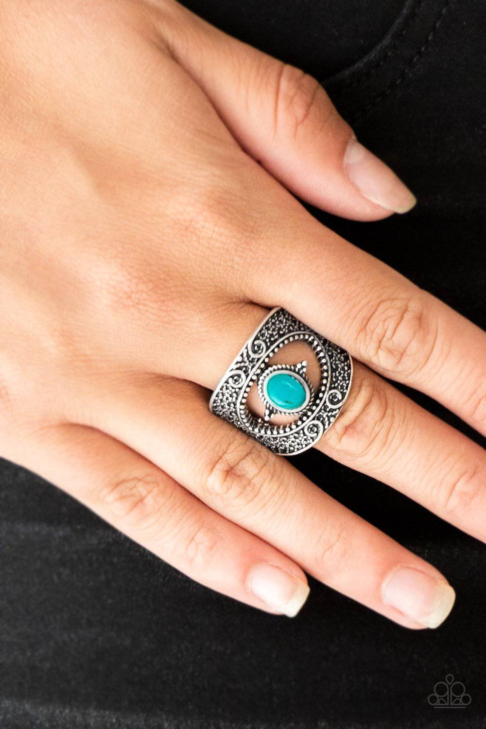 Rural Relic - Turquoise Blue Ring - Paparazzi Accessories - GlaMarous Titi Jewels
