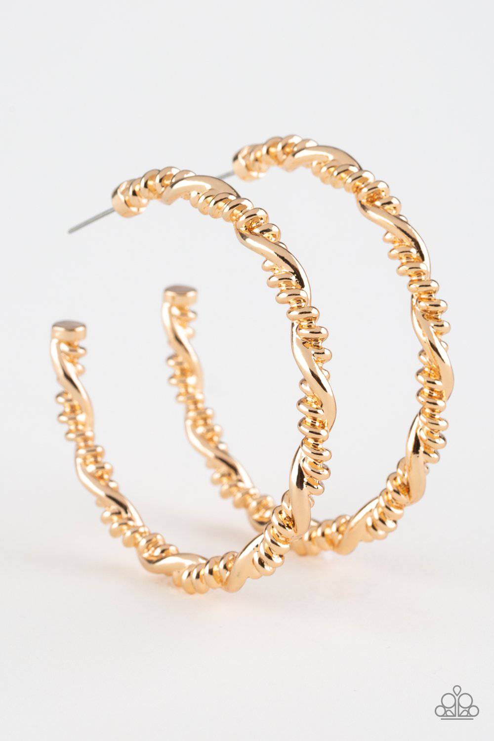 Street Mod - Gold Hoop Earrings - Paparazzi Accessories - GlaMarous Titi Jewels