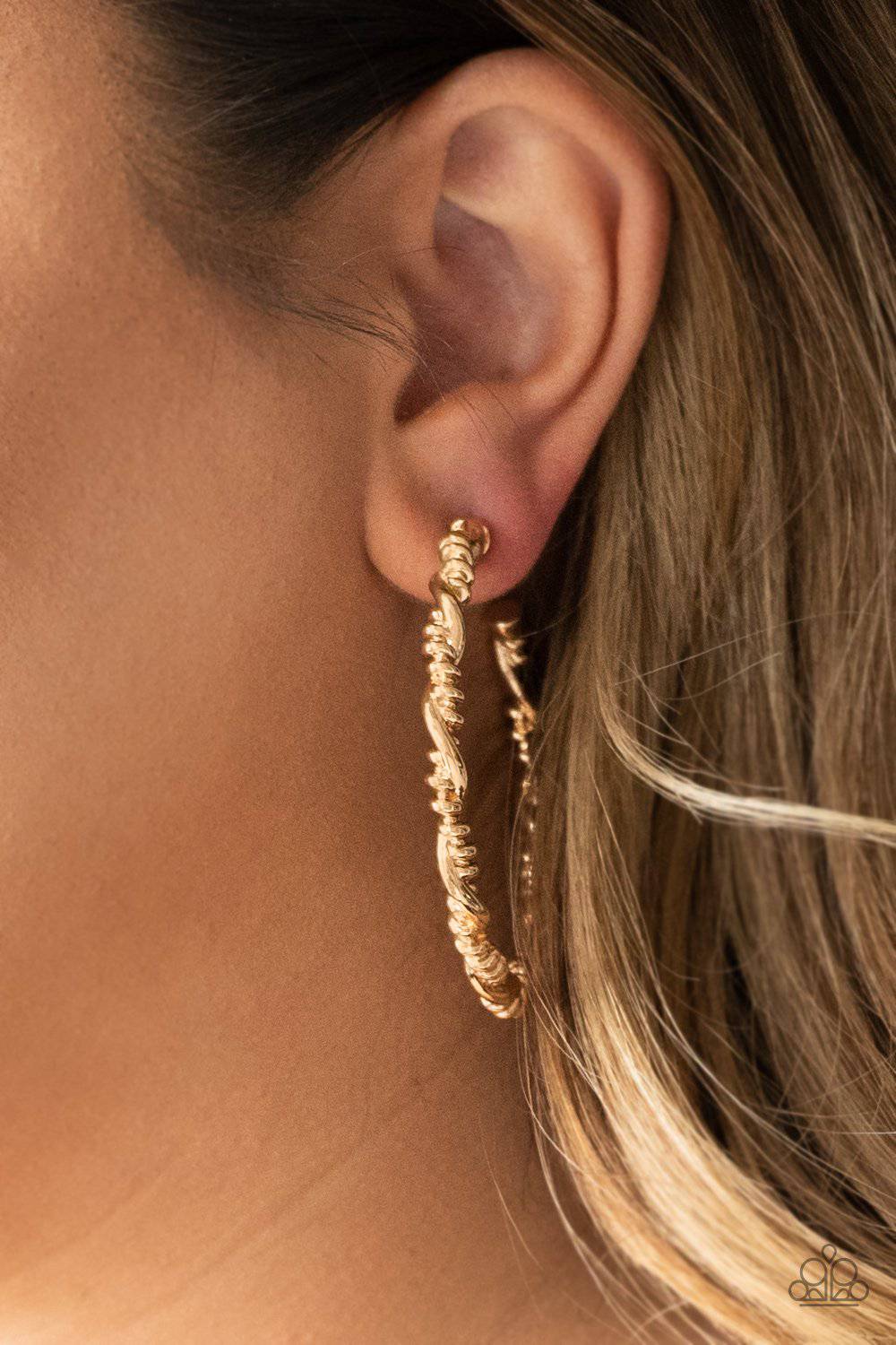 Street Mod - Gold Hoop Earrings - Paparazzi Accessories - GlaMarous Titi Jewels