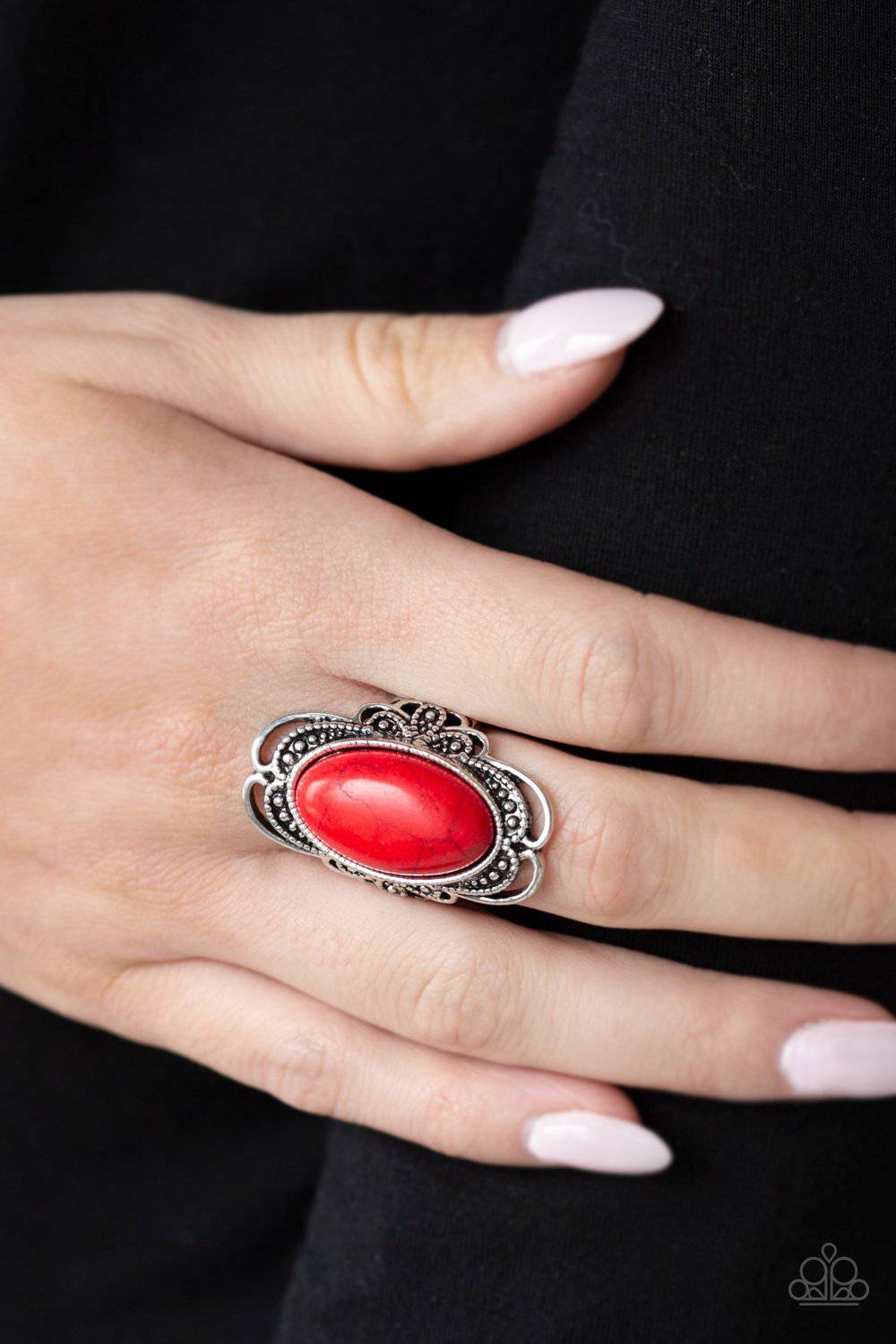 Desert Flavor - Red Stone Ring - Paparazzi Accessories - GlaMarous Titi Jewels