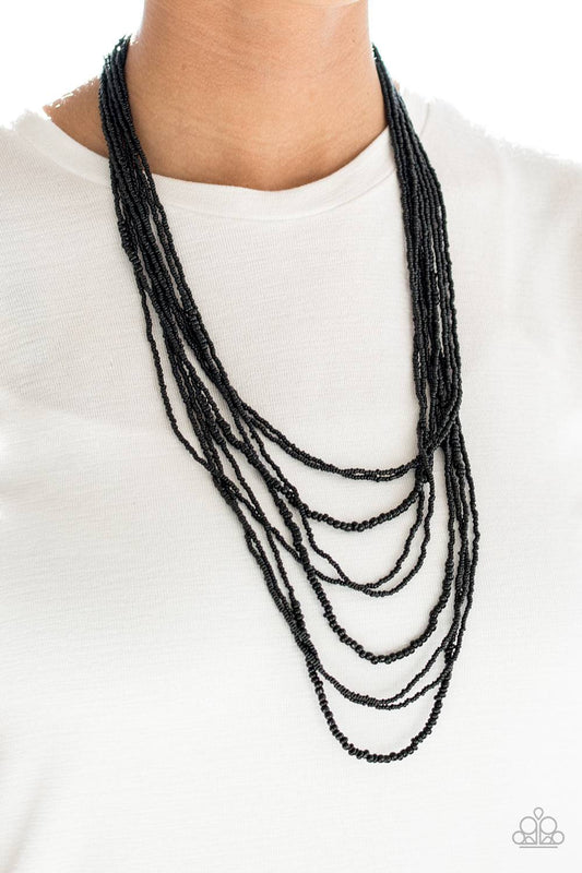 Totally Tonga - Black Seed Bead Necklace - Paparazzi Accessories - GlaMarous Titi Jewels