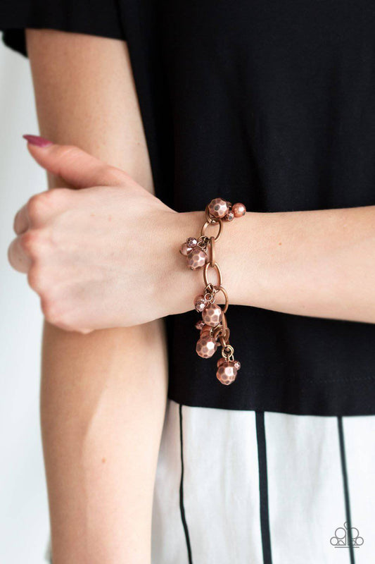 Make Do In Malibu - Copper Pearly Bead Bracelet - Paparazzi Accessories - GlaMarous Titi Jewels