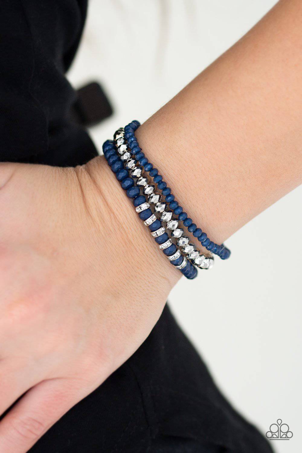 Ideal Idol - Blue Stretchy Bracelet - Paparazzi Accessories - GlaMarous Titi Jewels