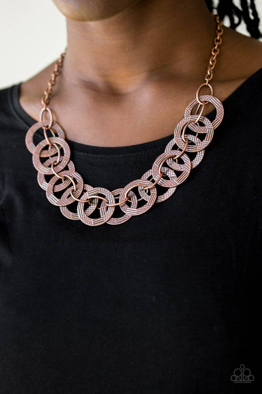 The Main Contender - Copper Necklace - Paparazzi Accessories - GlaMarous Titi Jewels