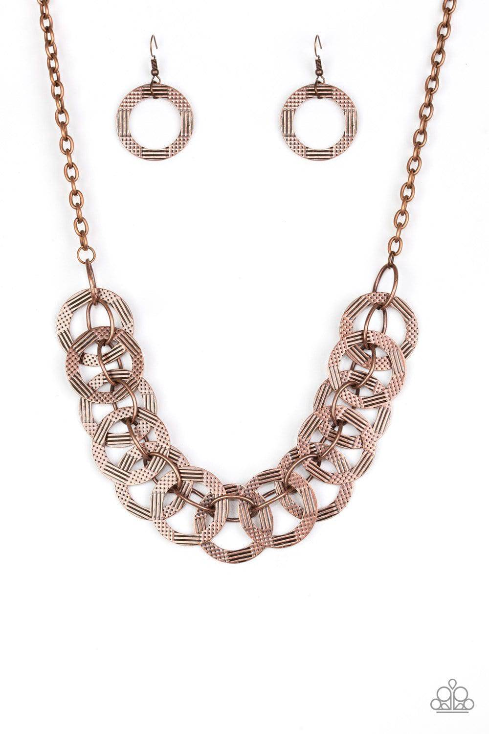 The Main Contender - Copper Necklace - Paparazzi Accessories - GlaMarous Titi Jewels