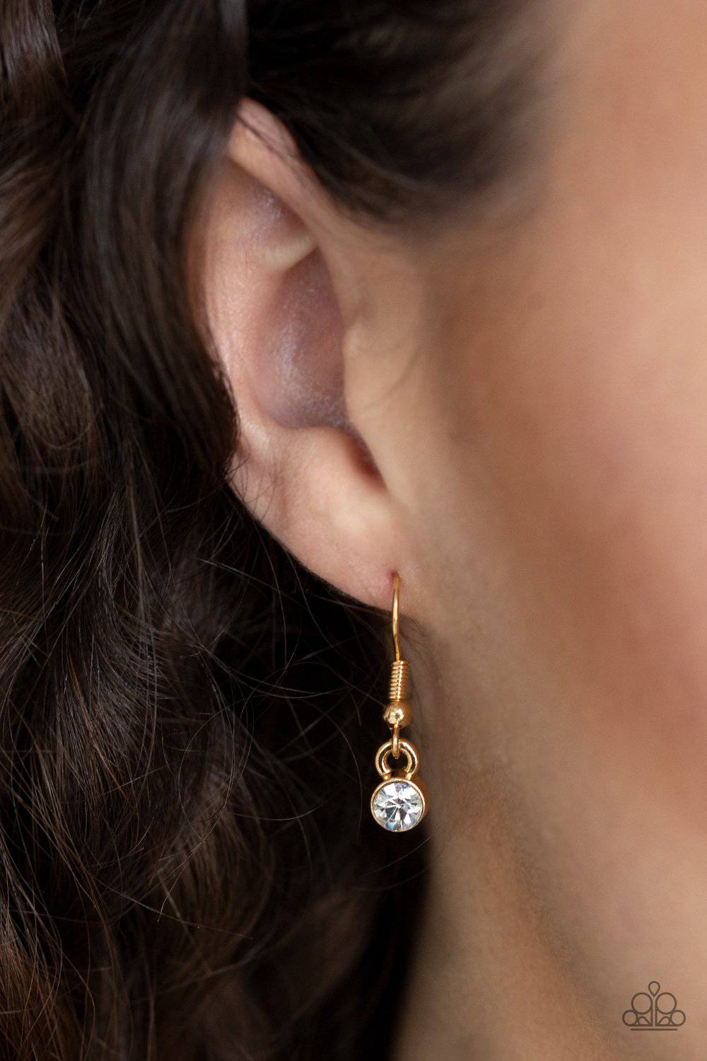Five-Star Starlet - Gold Rhinestone Necklace - Paparazzi Accessories - GlaMarous Titi Jewels