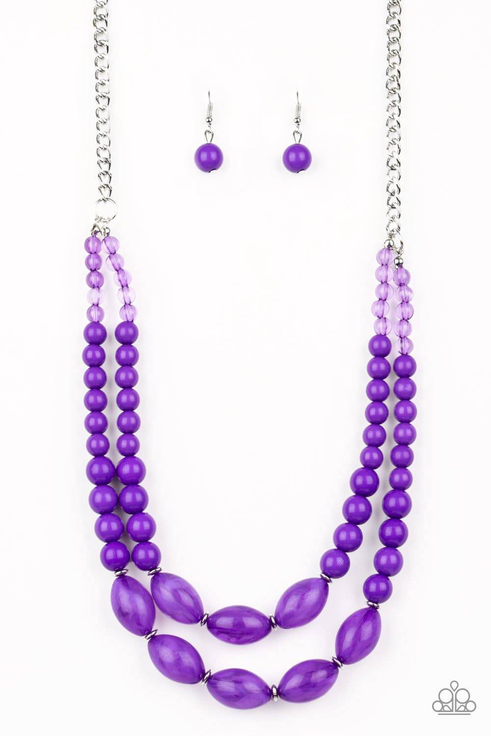 Sundae Shoppe - Purple Bead Necklace - Paparazzi Accessories - GlaMarous Titi Jewels