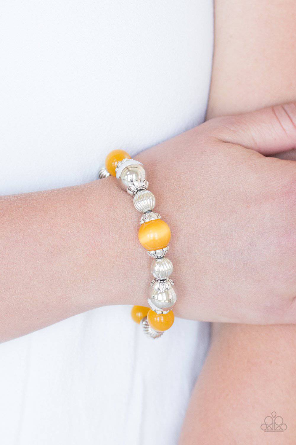 Once Upon A MARITIME - Yellow Bead Stretchy Bracelet - Paparazzi Accessories - GlaMarous Titi Jewels