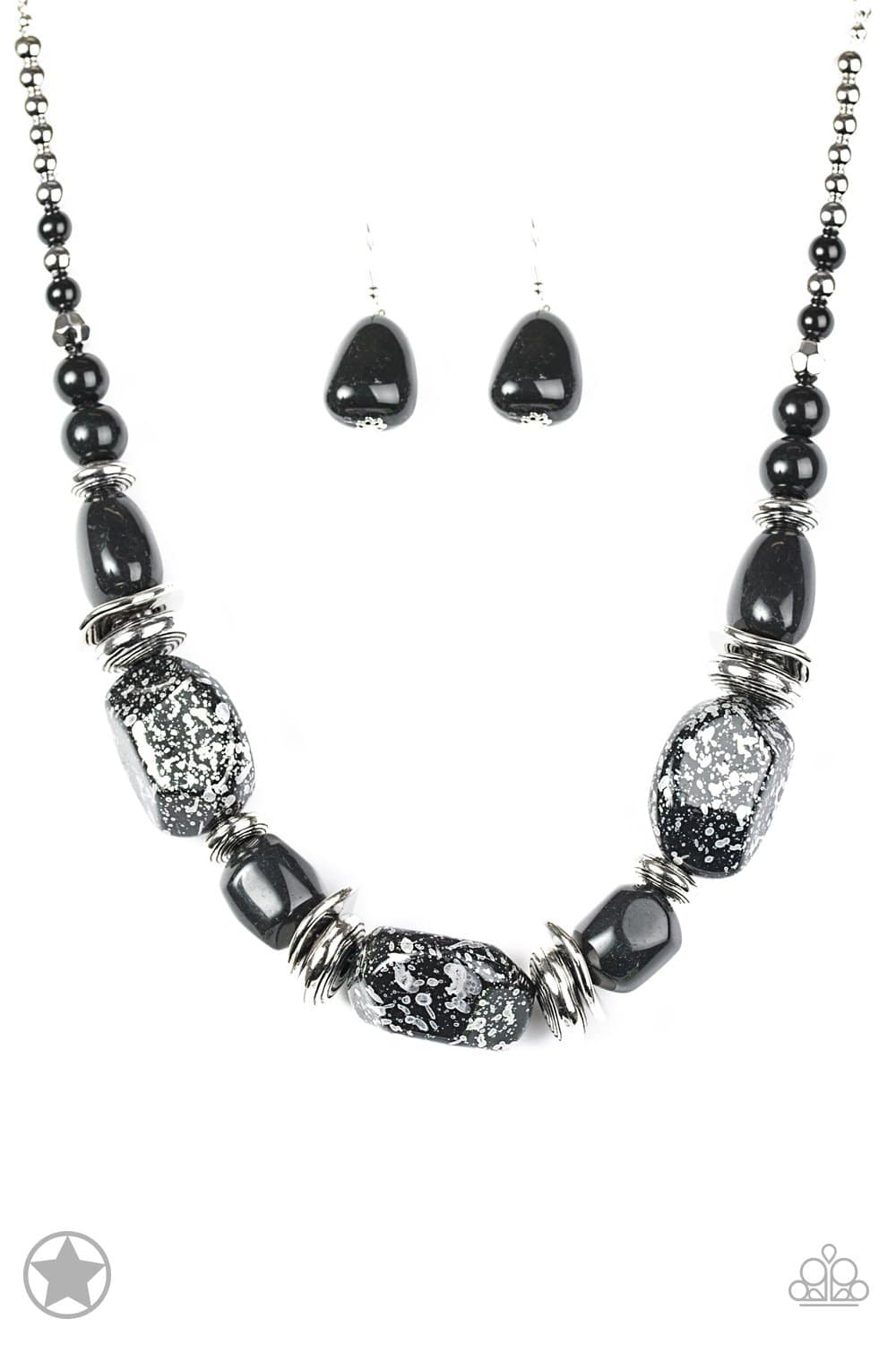 In Good Glazes -  Black Blockbuster Necklace - Paparazzi Accessories - GlaMarous Titi Jewels