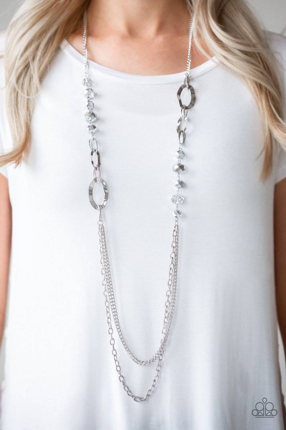 Modern Girl Glam - Silver Metallic Necklace - Paparazzi Accessories - GlaMarous Titi Jewels