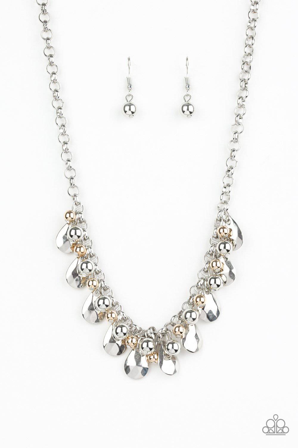 Stage Stunner - Silver & Gold Bead Necklace - Paparazzi Accessories - GlaMarous Titi Jewels