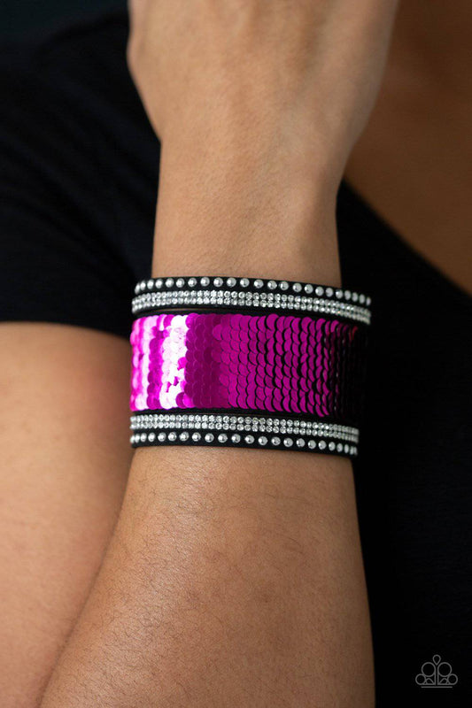 MERMAIDS Have More Fun - Pink & Black Mermaid Bracelet - Paparazzi Accessories - GlaMarous Titi Jewels