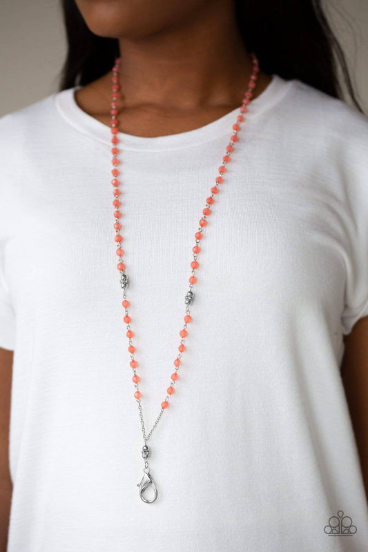 Tassel Takeover - Orange Lanyard - Paparazzi Accessories - GlaMarous Titi Jewels