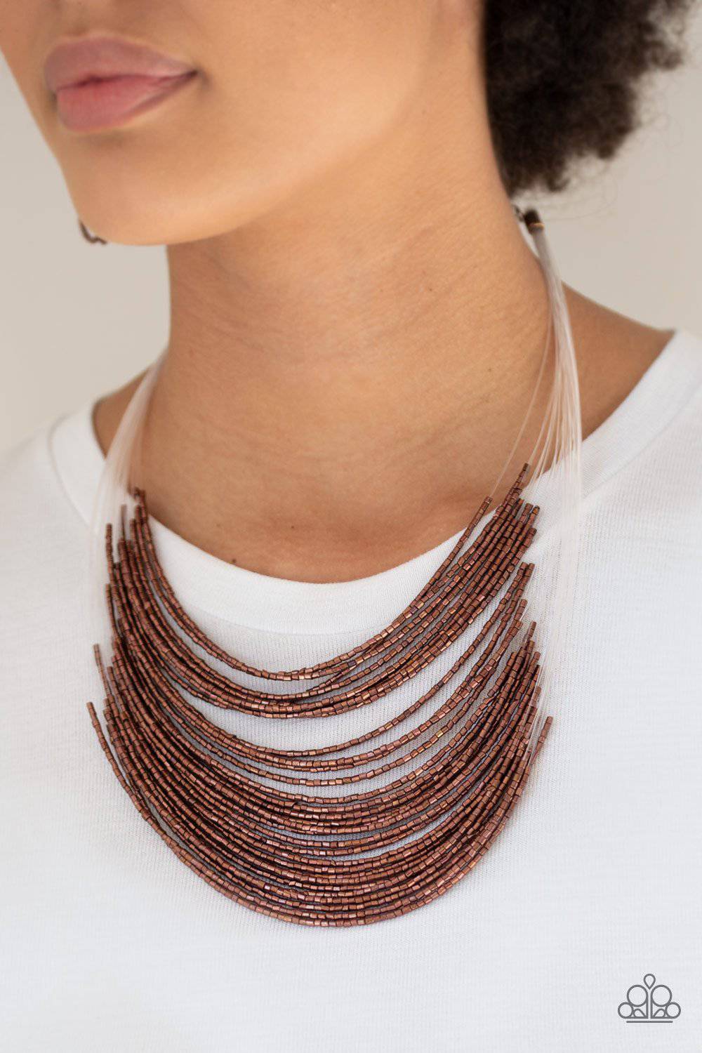 Catwalk Queen - Copper Seed Bead Necklace - Paparazzi Accessories - GlaMarous Titi Jewels