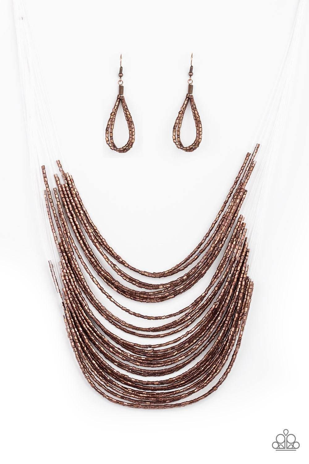 Catwalk Queen - Copper Seed Bead Necklace - Paparazzi Accessories - GlaMarous Titi Jewels