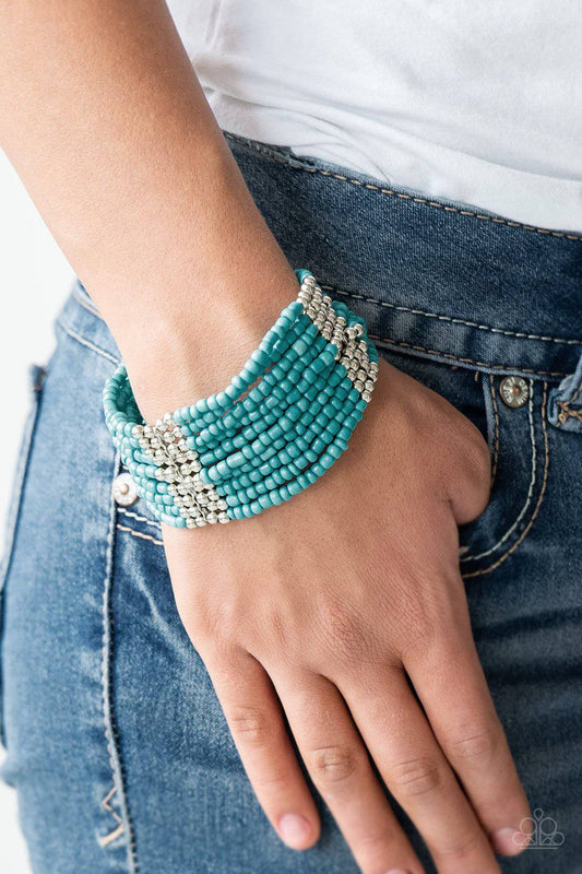 Outback Odyssey - Blue Seed Bead Bracelet - Paparazzi Accessories - GlaMarous Titi Jewels