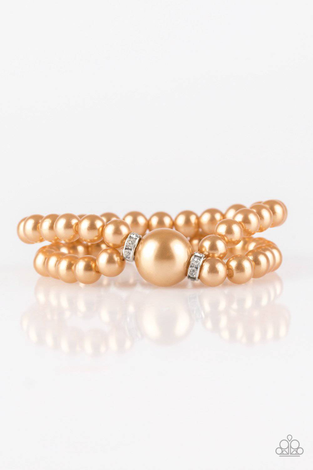 Romantic Redux - Brown Pearl Stretchy Bracelet - Paparazzi Accessories - GlaMarous Titi Jewels