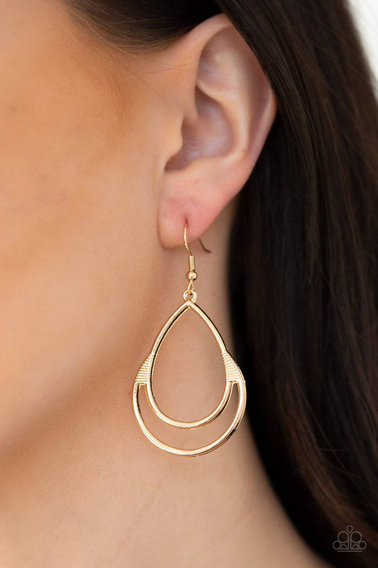 Simple Glisten - Gold Teardrop Earrings - Paparazzi Accessories - GlaMarous Titi Jewels