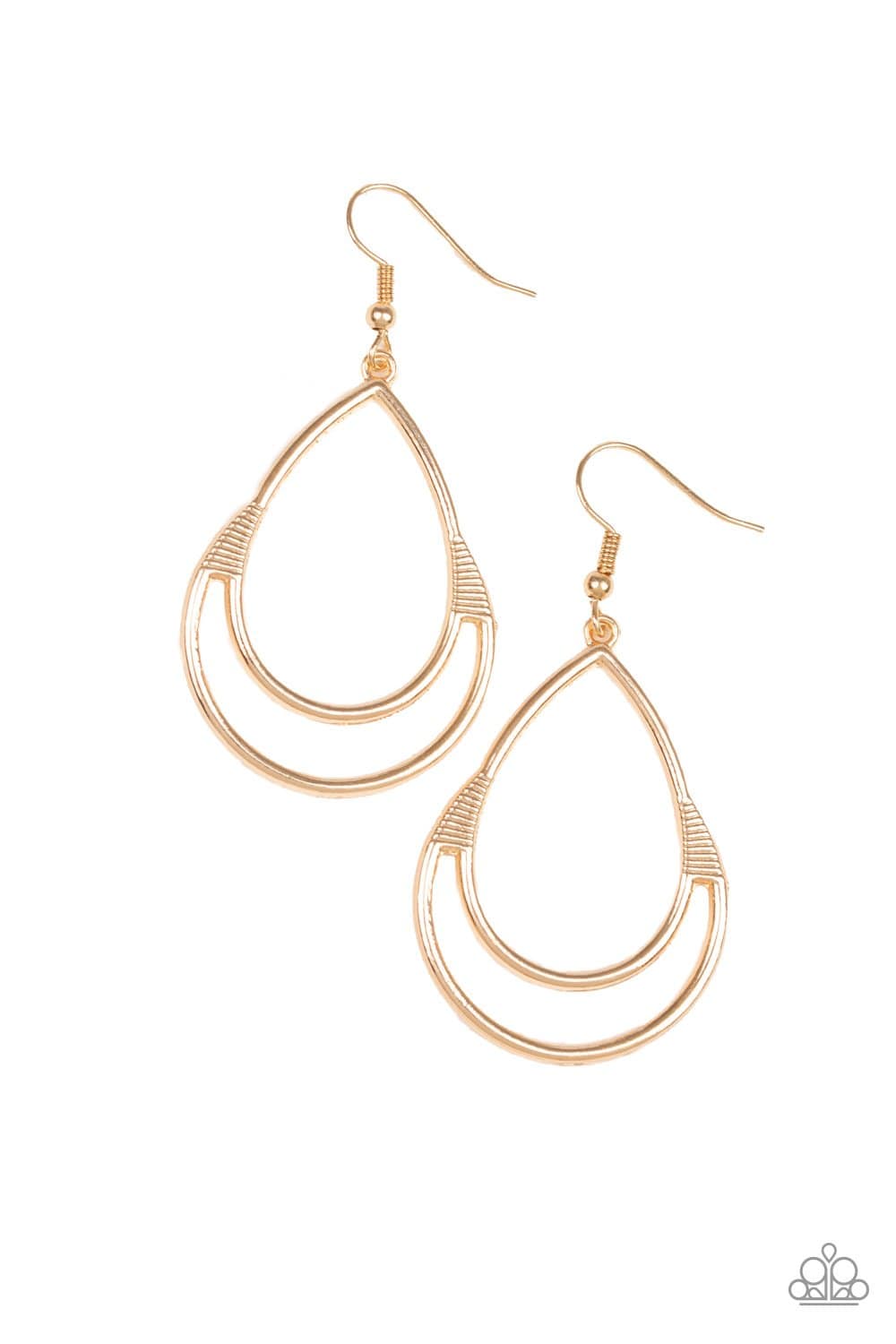 Simple Glisten - Gold Teardrop Earrings - Paparazzi Accessories - GlaMarous Titi Jewels