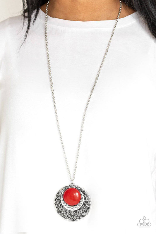 Medallion Meadow - Red-Paparazzi Accessories - GlaMarous Titi Jewels