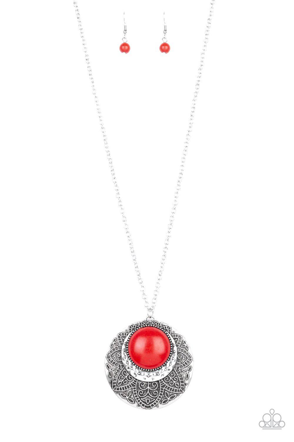 Medallion Meadow - Red-Paparazzi Accessories - GlaMarous Titi Jewels