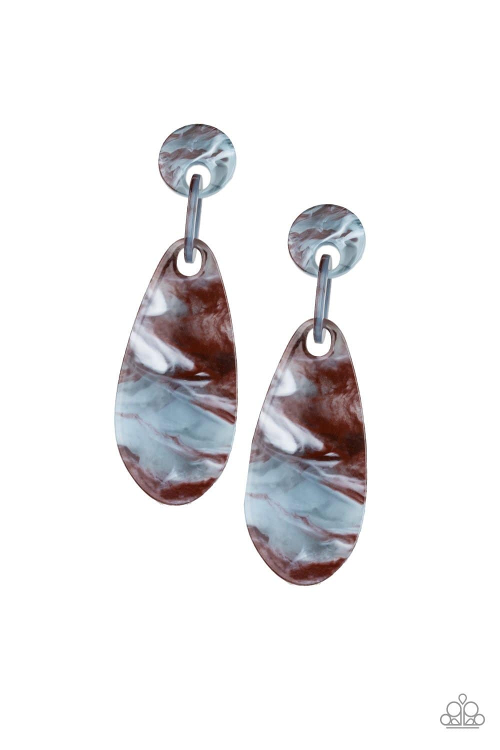 A HAUTE Commodity - Faux Marble Brown Acrylic Earrings-Paparazzi Accessories - GlaMarous Titi Jewels