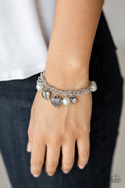 More Amour - Silver Charm Bracelet -Paparazzi Accessories - GlaMarous Titi Jewels