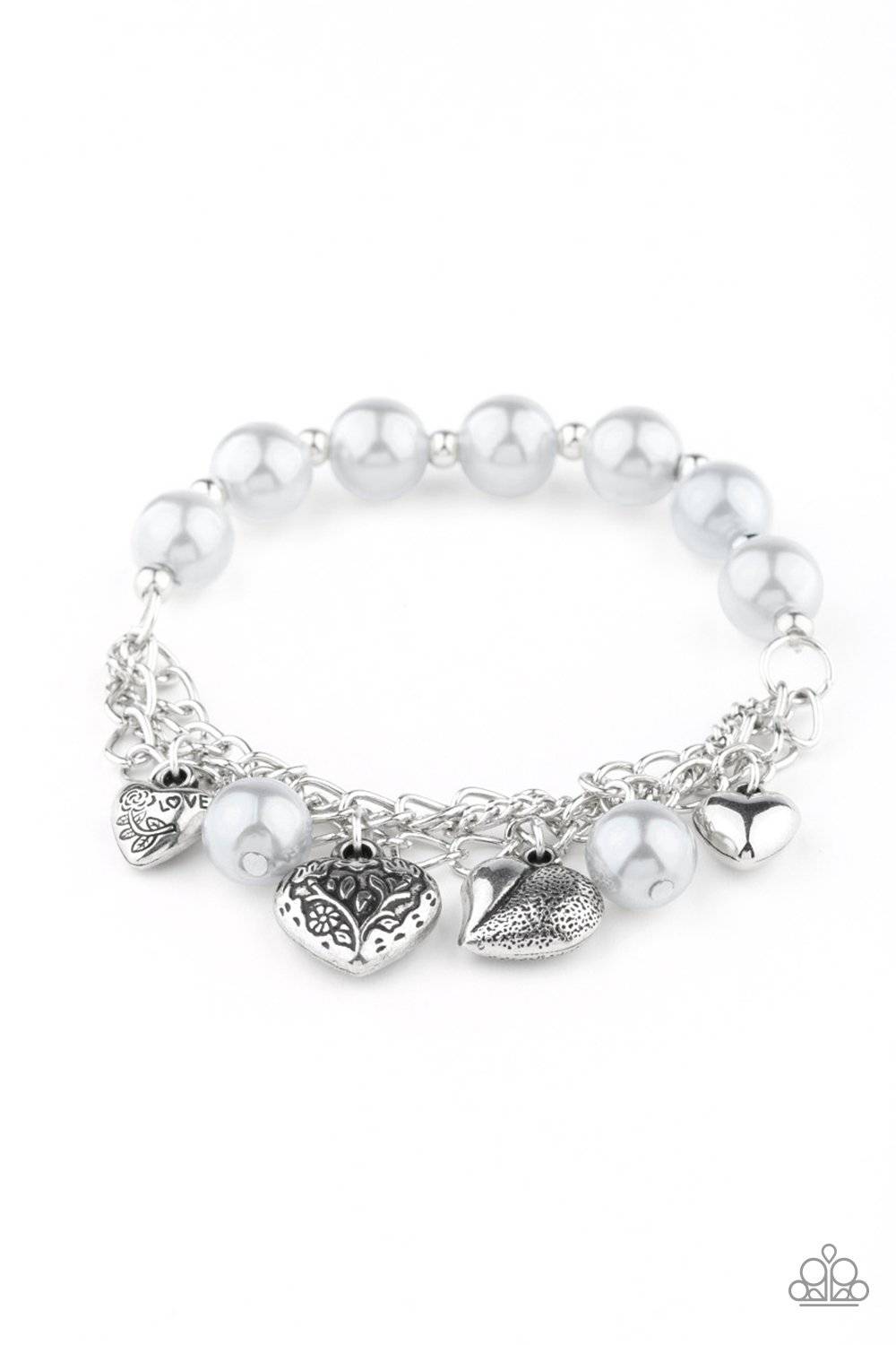 More Amour - Silver Charm Bracelet -Paparazzi Accessories - GlaMarous Titi Jewels
