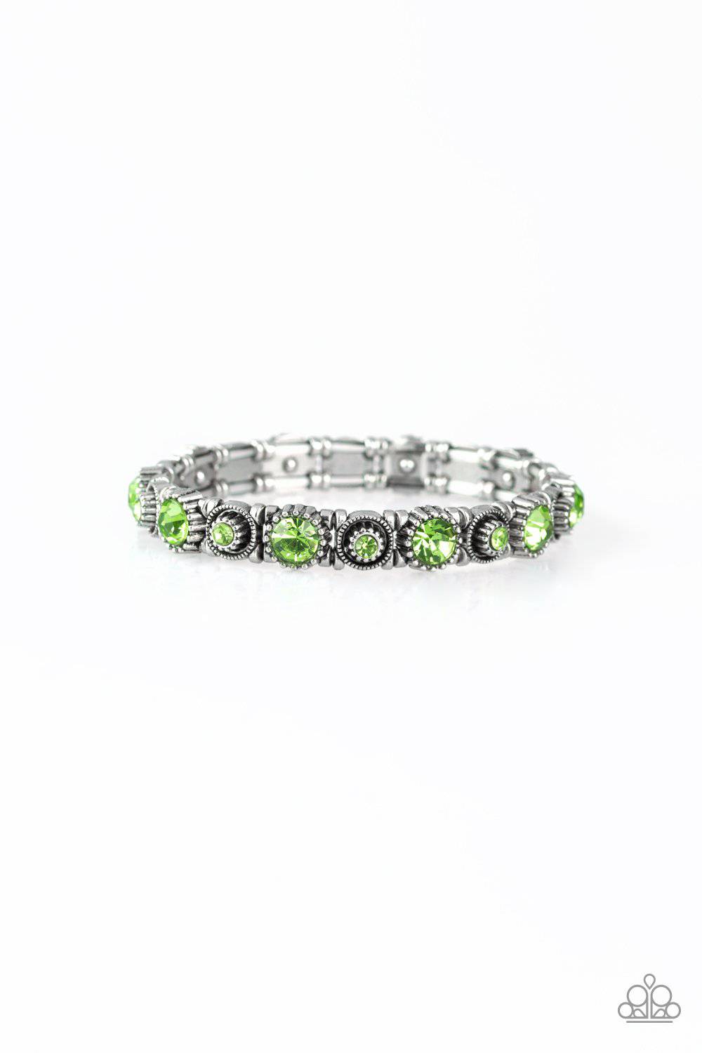 Heavy On The Sparkle - Green Rhinestone Bracelet - Paparazzi Accessories - GlaMarous Titi Jewels