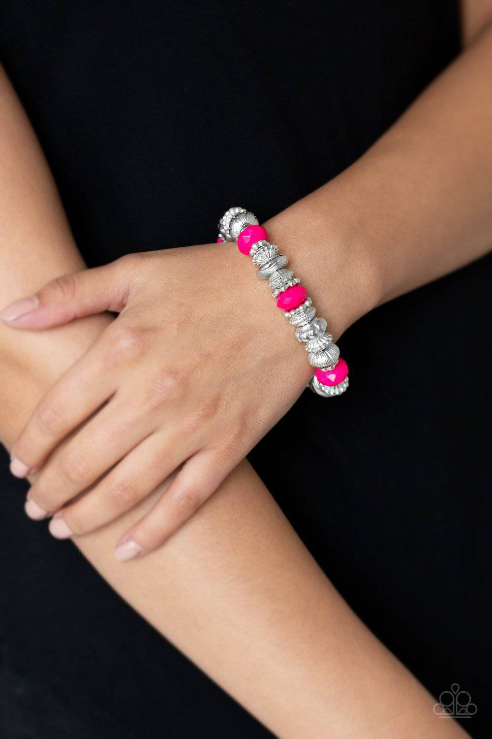 Live Life To The COLOR-fullest - Pink Bead Stretchy Bracelet - Paparazzi Accessories - GlaMarous Titi Jewels