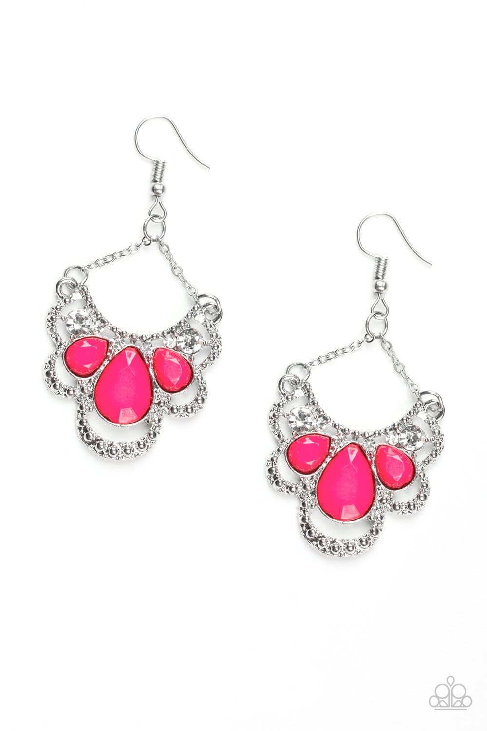 Caribbean Royalty - Pink Rhinestone Earrings - Paparazzi Accessories - GlaMarous Titi Jewels