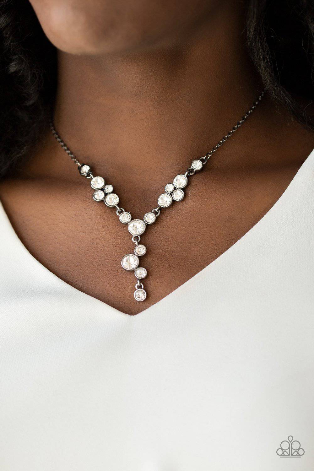 Five-Star Starlet - Black Rhinestone Necklace - Paparazzi Accessories - GlaMarous Titi Jewels
